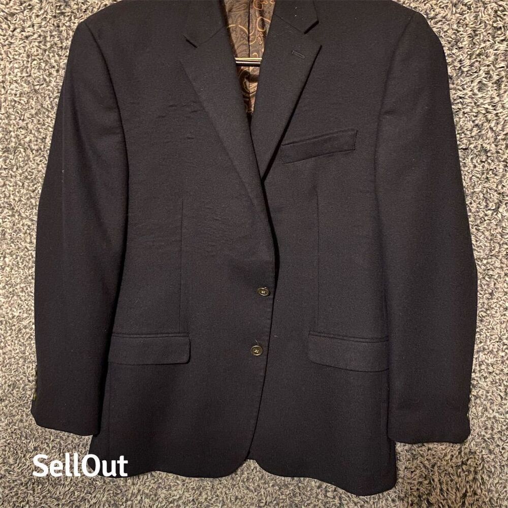 Lauren Ralph Lauren Men's Black Wool Cashmere Blazer Sport Coat L